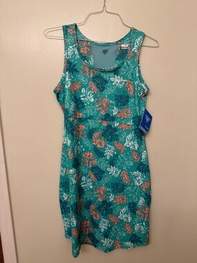 Columbia Sleeveless Teal Floral Tank Dress
